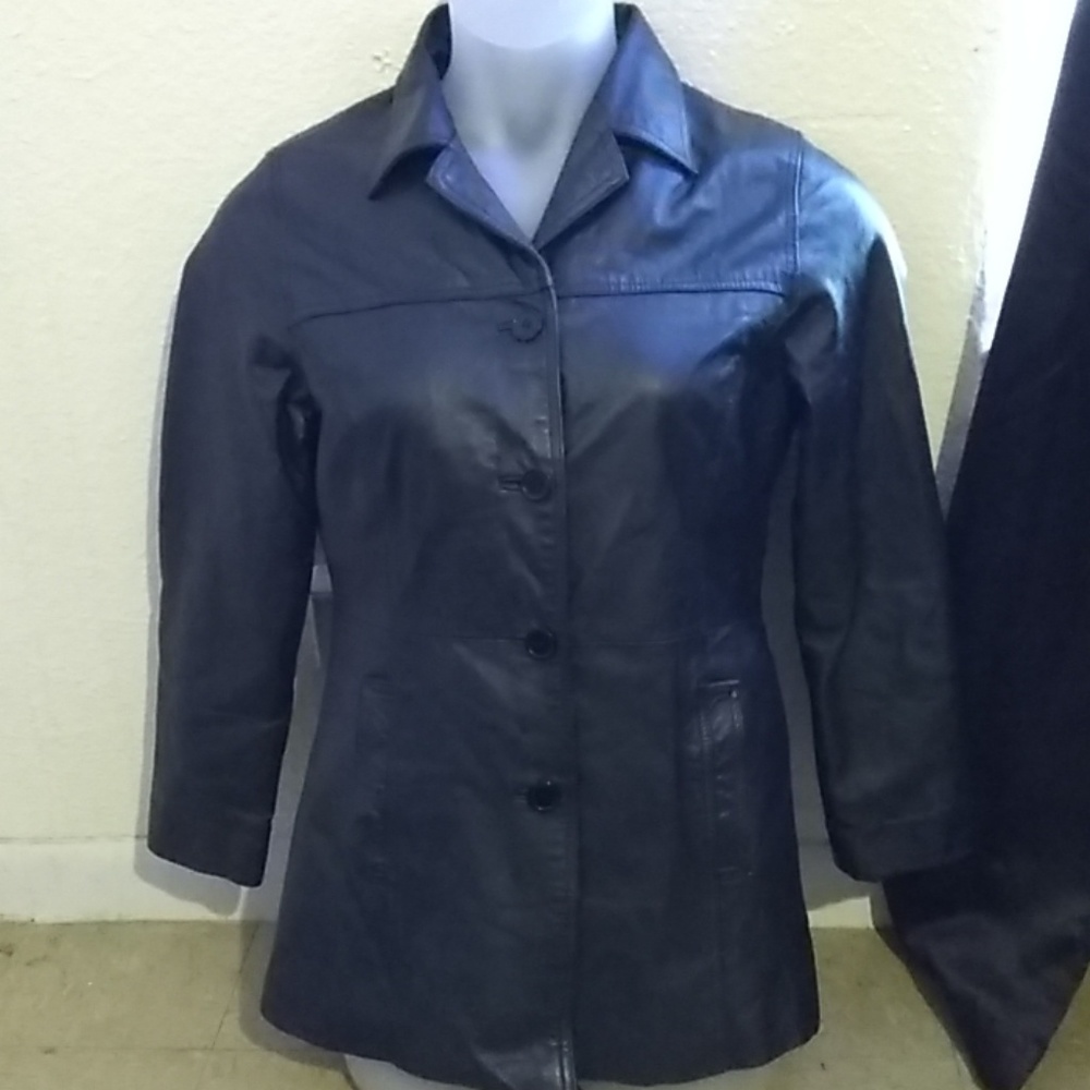 🍁Phase Two Black Leather Jacket size S